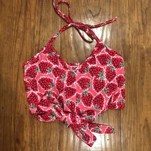 Kortni Jeane raspberry tie top, size XS.